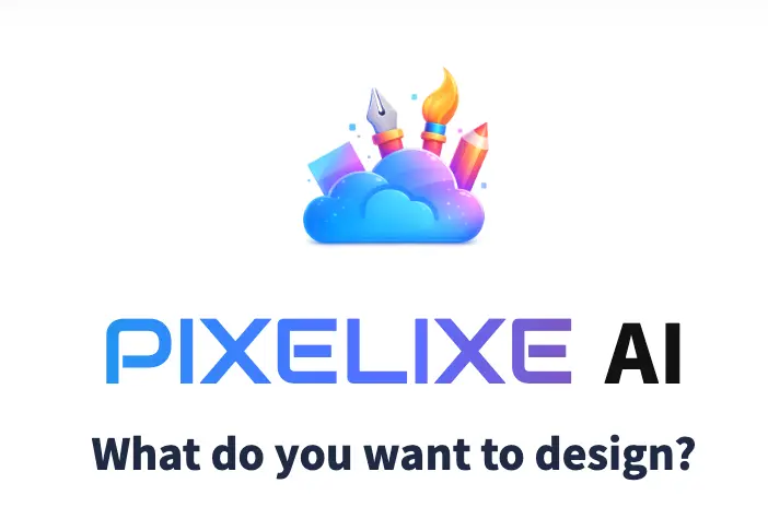 Pixelixe AI Designer start screen